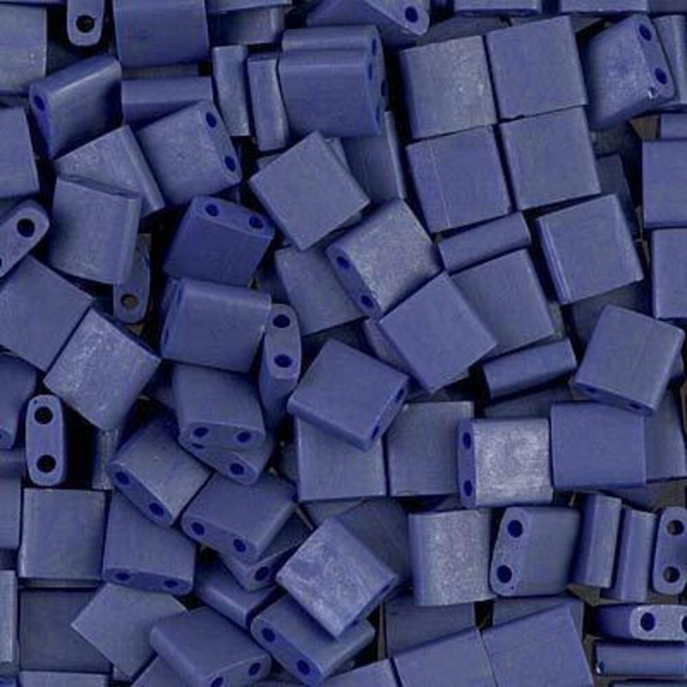 2319 50 Grams Miyuki Tila Bead 5x5mm Matte Opaque Cobalt Luster Glass Bulk